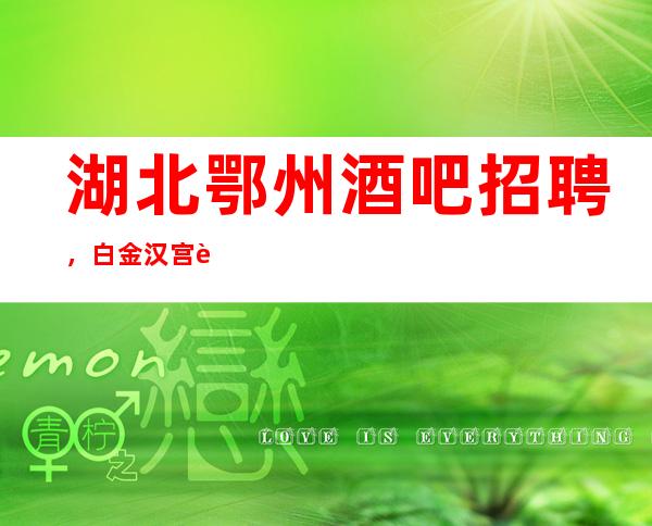 湖北鄂州酒吧招聘,白金汉宫费用元起,收入稳定
