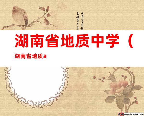 湖南省地质中学(湖南省地质中学校服)