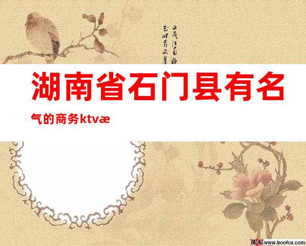 湖南省石门县有名气的商务ktv排名(石门ktv小包间的价格)