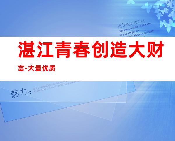 湛江青春创造大财富-大量优质客源20起