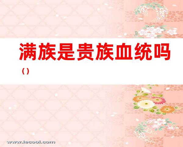 满族是贵族血统吗()