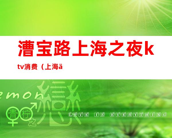 漕宝路上海之夜ktv消费(上海之夜ktv地址)