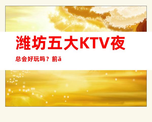 潍坊五大KTV夜总会好玩吗？前五大商务KTV宴请订房