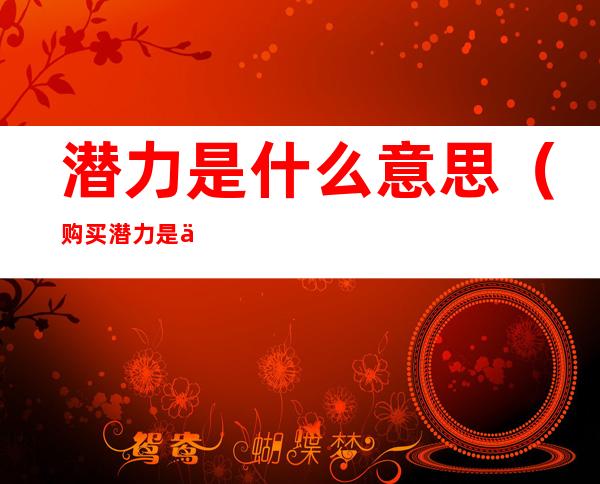 潜力是什么意思(购买潜力是什么意思)