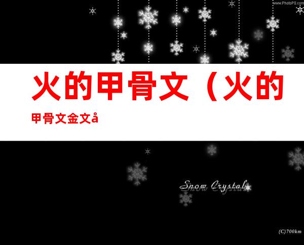 火的甲骨文(火的甲骨文金文小篆隶书楷书)