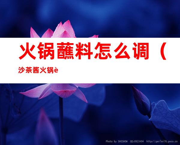 火锅蘸料怎么调（沙茶酱火锅蘸料怎么调）