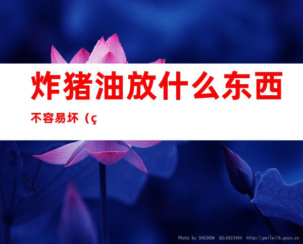 炸猪油放什么东西不容易坏（猪油会炸吗）