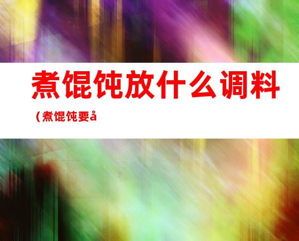 煮馄饨放什么调料（煮馄饨要加什么调料）