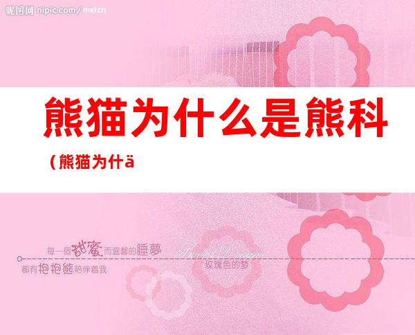 熊猫为什么是熊科(熊猫为什么是熊科的)