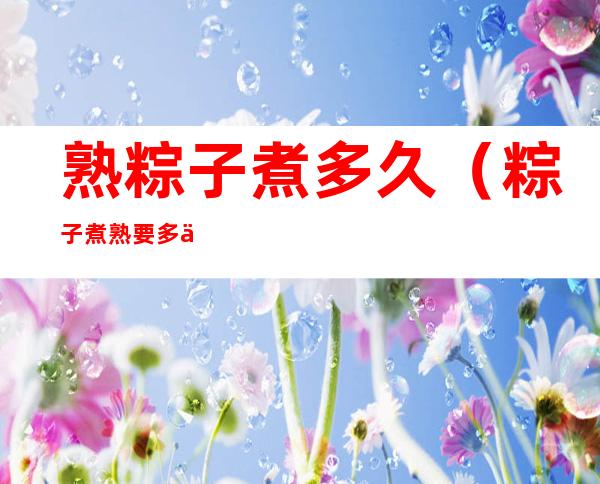 熟粽子煮多久(粽子煮熟要多久)