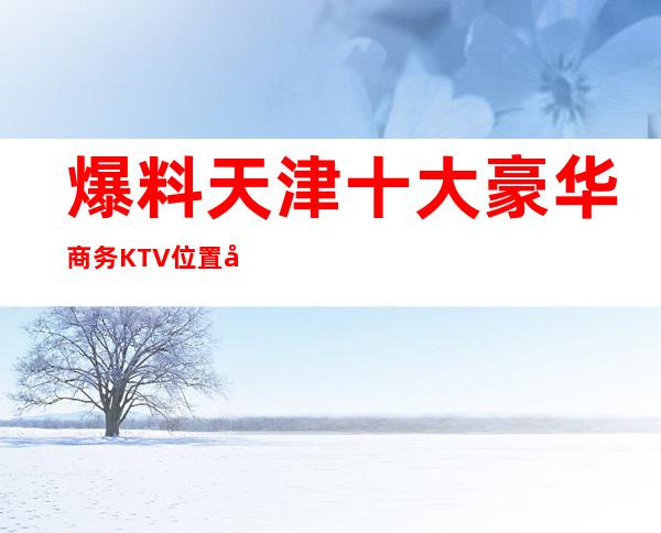爆料天津十大豪华商务KTV 位置地址、天津在榜的夜总会