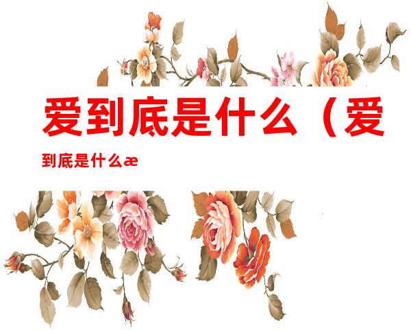 爱到底是什么(爱到底是什么文案)