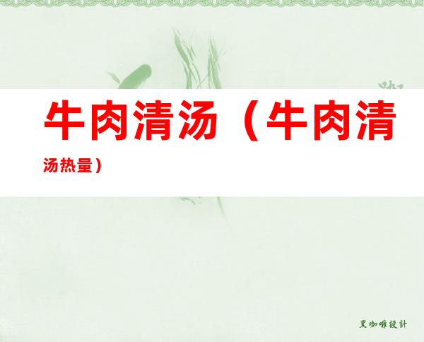牛肉清汤(牛肉清汤热量)
