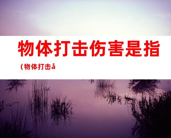 物体打击伤害是指(物体打击包括)