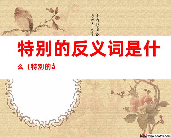 特别的反义词是什么(特别的反义词是什么词语)