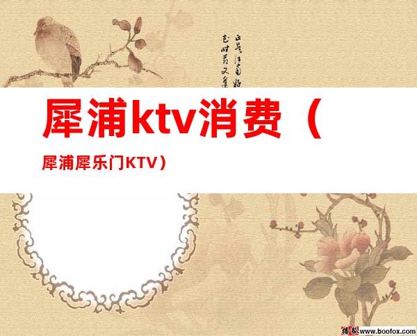 犀浦ktv消费（犀浦犀乐门KTV）