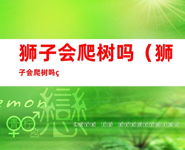 狮子会爬树吗(狮子会爬树吗百度百科)