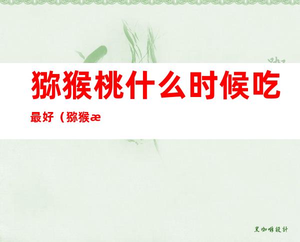 猕猴桃什么时候吃最好(猕猴桃什么时候吃最好还能减肥)