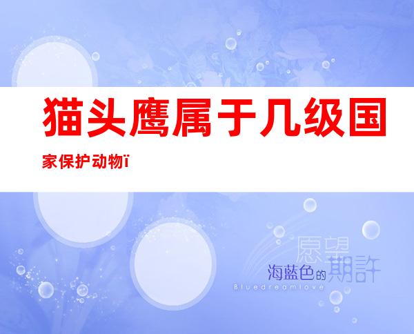 猫头鹰属于几级国家保护动物(猫头鹰是中国几级保护动物)