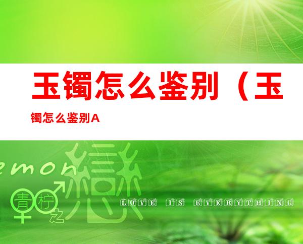 玉镯怎么鉴别(玉镯怎么鉴别A货)