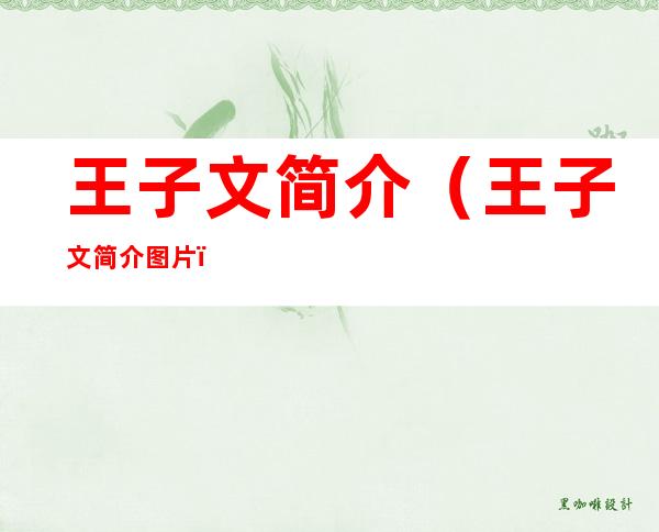 王子文简介(王子文简介图片)