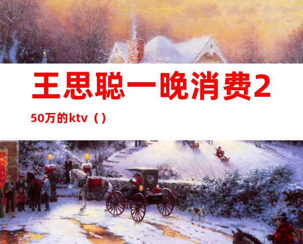 王思聪一晚消费250万的ktv()