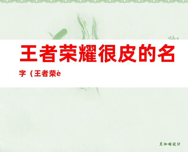 王者荣耀很皮的名字(王者荣耀很皮的名字带符号)