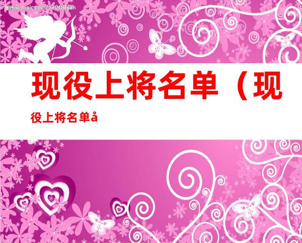 现役上将名单(现役上将名单图片)