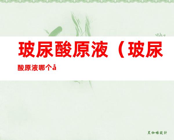玻尿酸原液(玻尿酸原液哪个品牌的最好)
