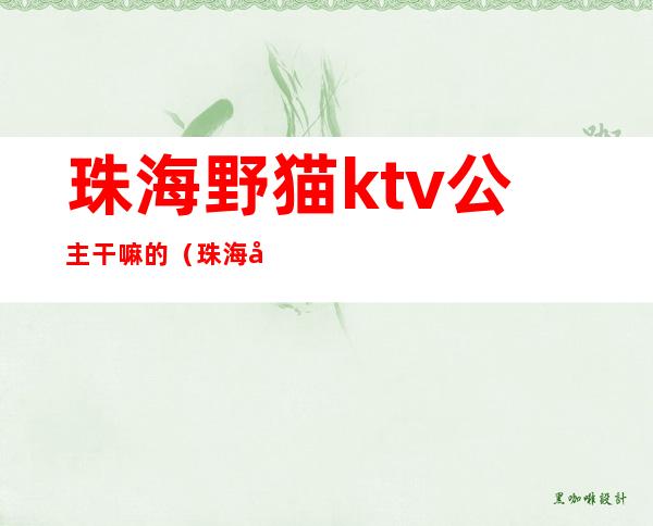 珠海野猫ktv公主干嘛的(珠海哪里有ktv公主)