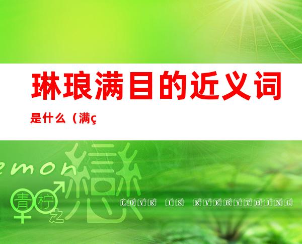琳琅满目的近义词是什么(满目琳琅的近义词是什么呢 标准答案)