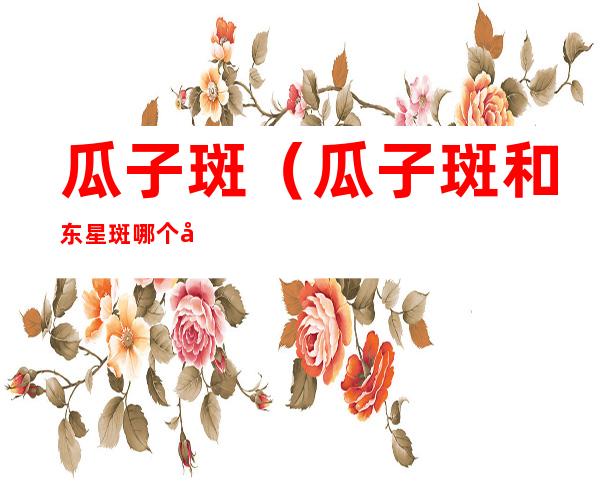 瓜子斑（瓜子斑和东星斑哪个好吃）
