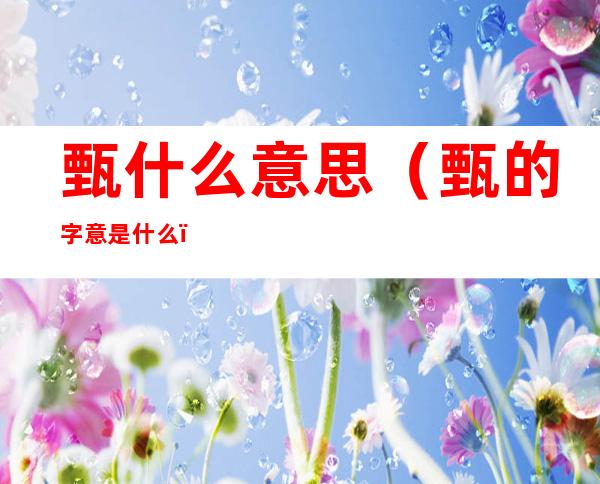 甄什么意思(甄的字意是什么)