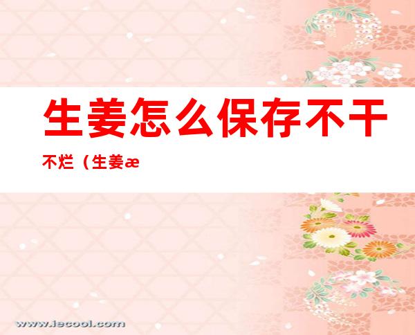 生姜怎么保存不干不烂(生姜怎么保存不干不烂视频)