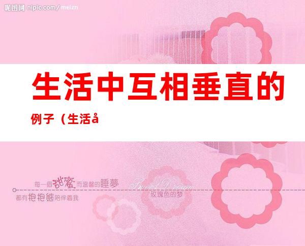 生活中互相垂直的例子(生活当中垂直的例子)