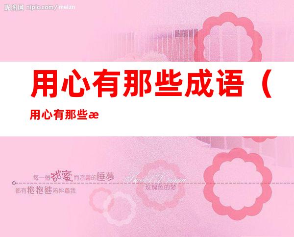 用心有那些成语(用心有那些成语形容自己)