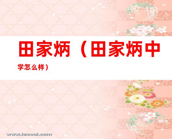 田家炳(田家炳中学怎么样)