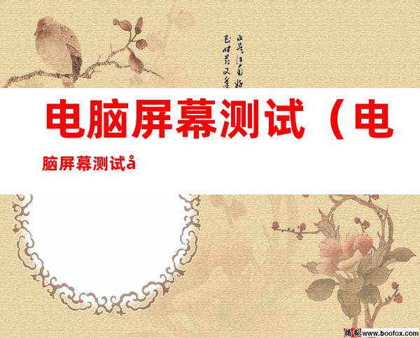 电脑屏幕测试(电脑屏幕测试坏点软件)