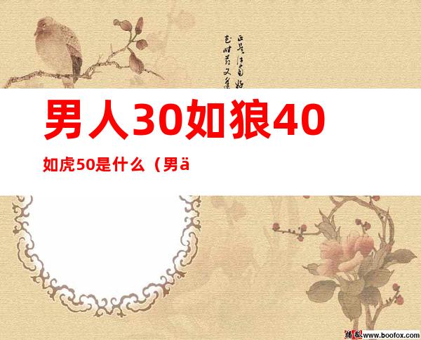 男人30如狼40如虎50是什么(男人30如狼40如虎女的)