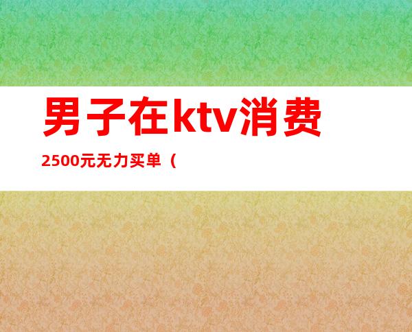 男子在ktv消费2500元无力买单（男子ktv消费2400）