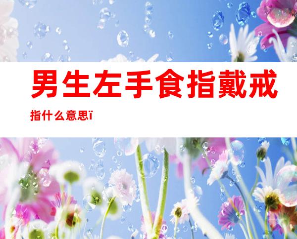 男生左手食指戴戒指什么意思(男生右手食指戴戒指啥意思)