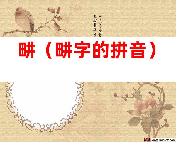 畊(畊字的拼音)