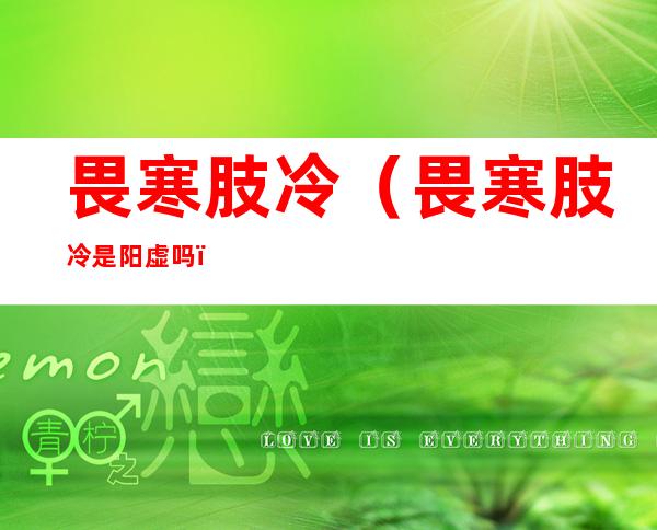 畏寒肢冷(畏寒肢冷是阳虚吗)