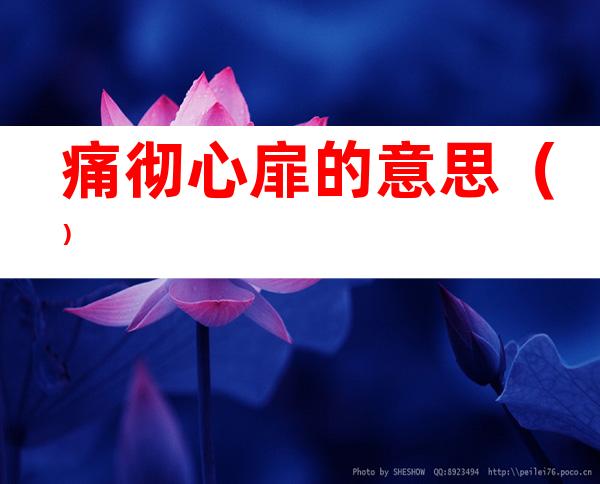 痛彻心扉的意思（）