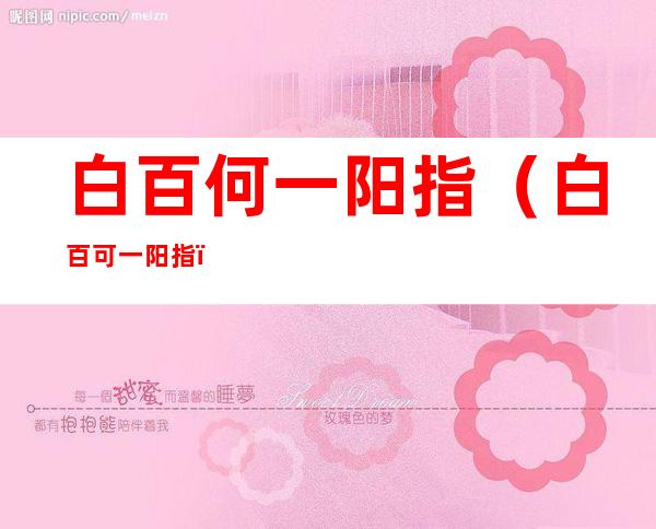 白百何一阳指(白百可一阳指)