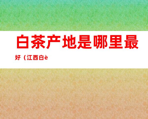 白茶产地是哪里最好(江西白茶产地是哪里最好)