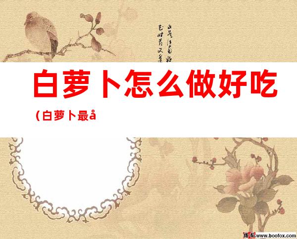 白萝卜怎么做好吃(白萝卜最好吃的14种做法)