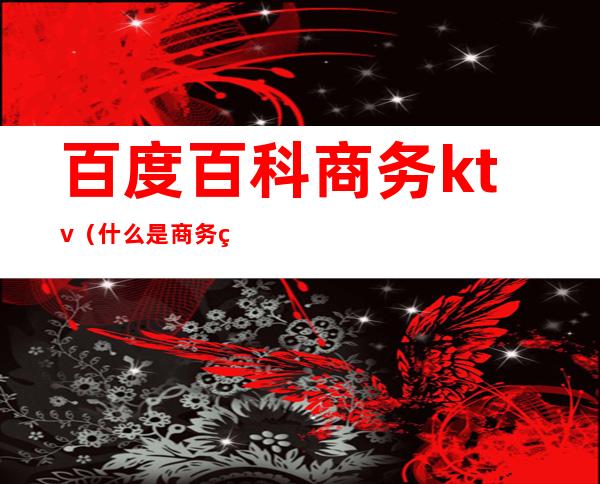 百度百科商务ktv(什么是商务网)