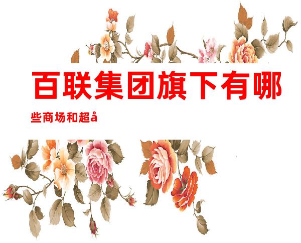百联集团旗下有哪些商场和超市（百联股份有哪些商场）