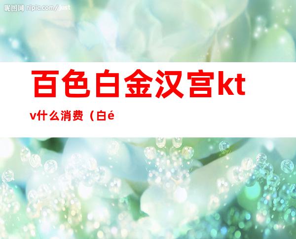 百色白金汉宫ktv什么消费（白金汉宫ktv最低消费）